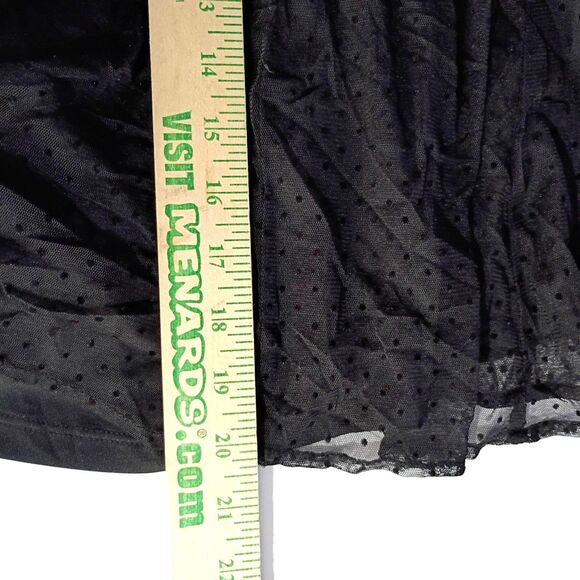 Kimchi Blue Black Swiss Dot Overlay Mini Dress Rosettes M Whimsy Fairy Goth - Picture 12 of 12